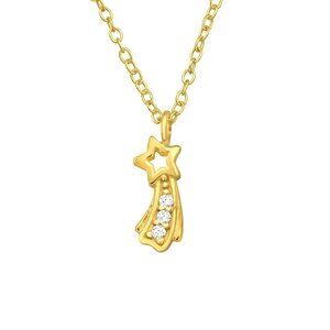 24k Gold Vermeil Dainty Shooting Star Necklace